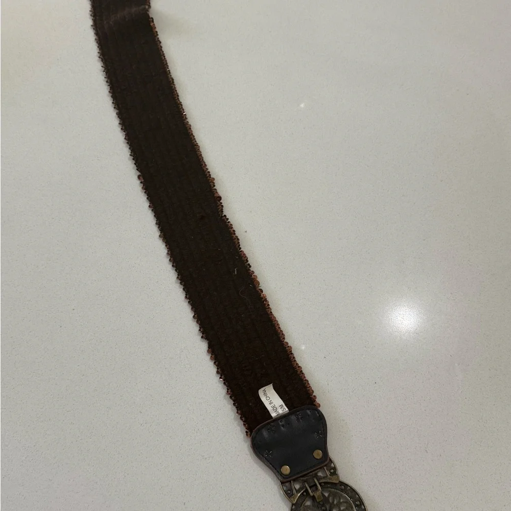 Y2K Bronze Copper Belt Stretchy Jeweled Sequin Womens S/M‎